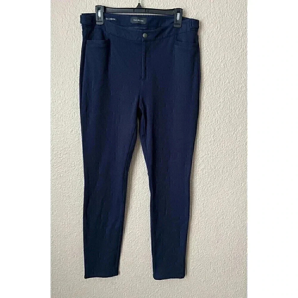 Talbots Womens Lexington Jegging Navy Blue Ankle Length Pants Size 10